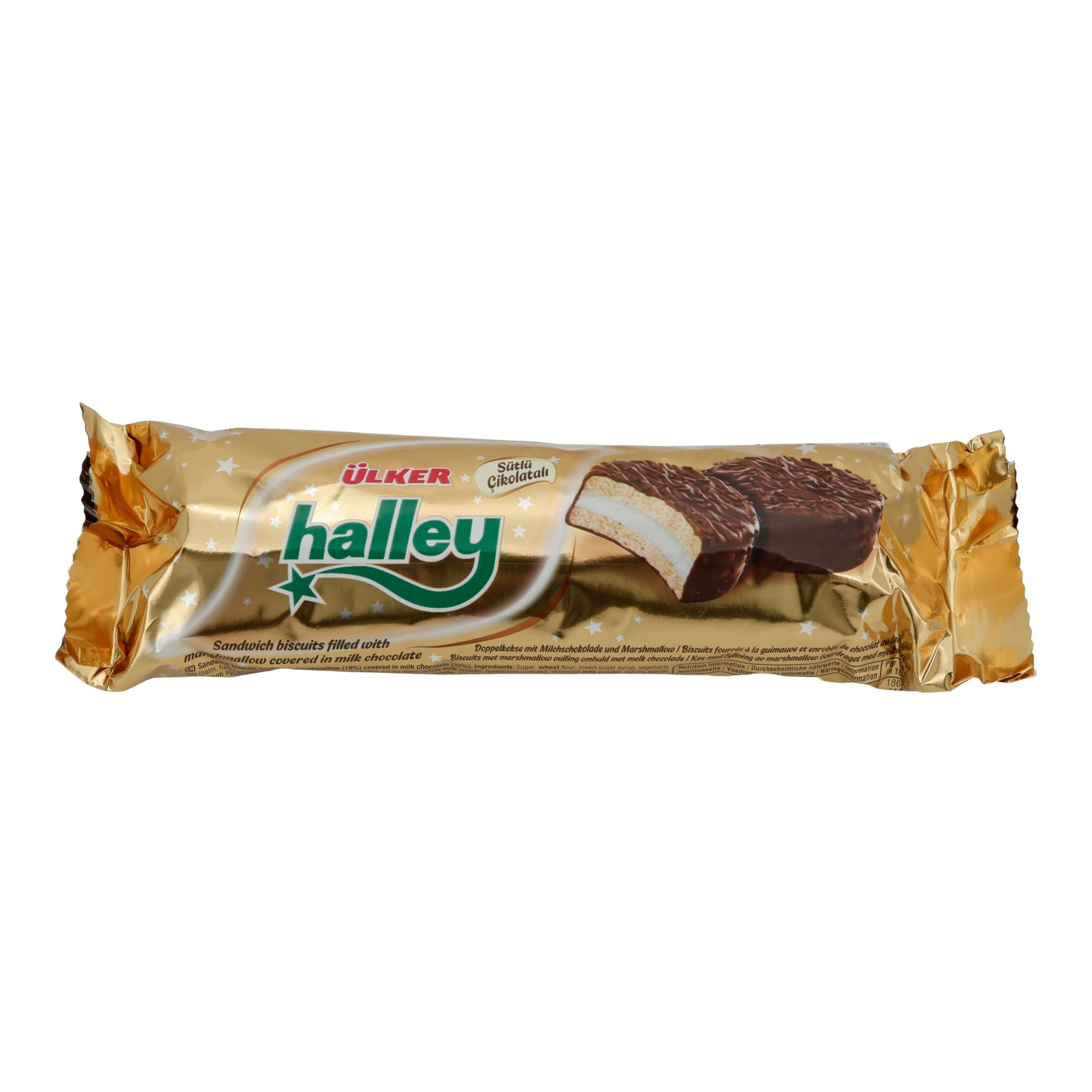 Kekse Ülker | Halley Mini | Mini Sandwichkekse mit Marshmallow und Schokolade | 77 g UELKER